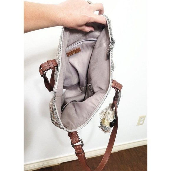 THE SAK Silverwood Crochet Shoreline Bucket Hobo Bag Multicolor Striped 15x13 - Picture 6 of 10